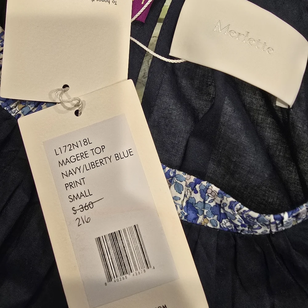 Blue Ruffled Boxy Blouse - Picture 6 of 6